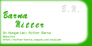 barna mitter business card